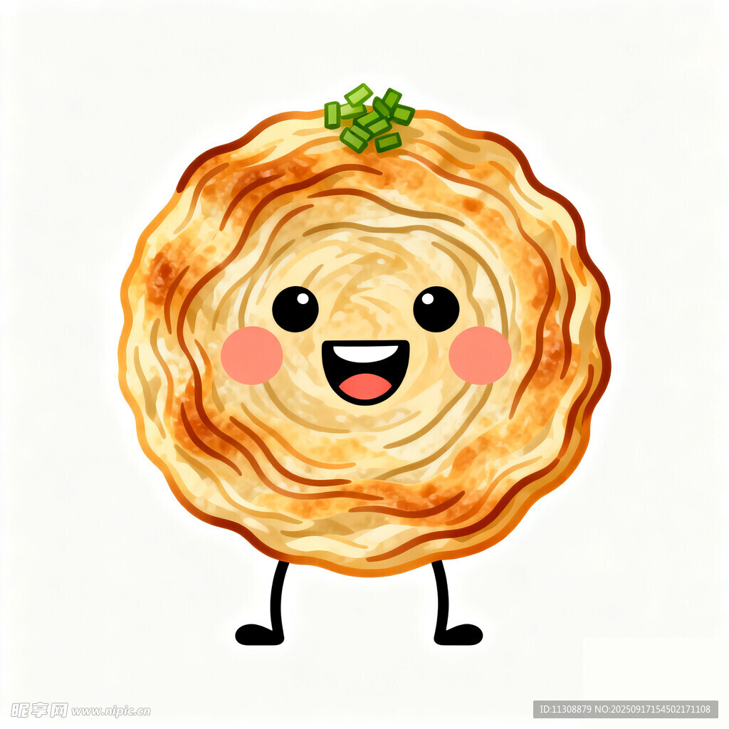 手抓饼可爱笑脸煎饼卡通形象