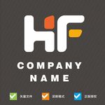 简约HF字母公司标志设计