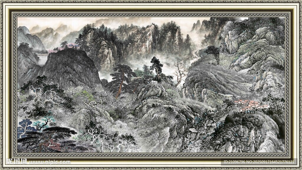 水墨山水图景