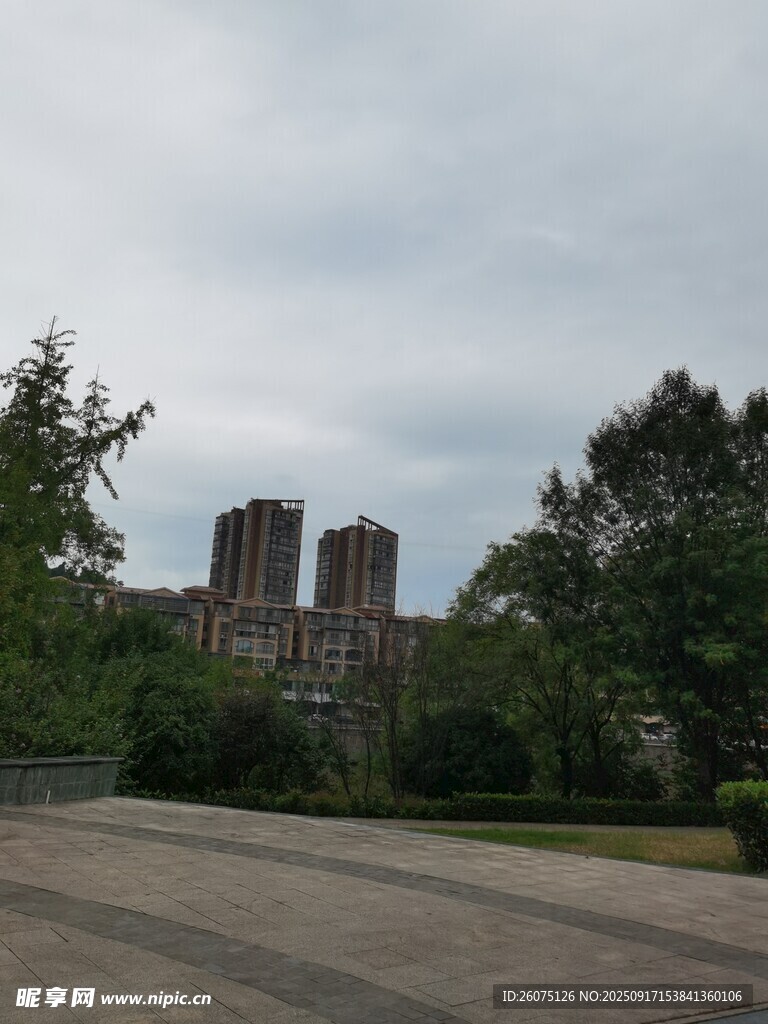 城市公园中的建筑景观
