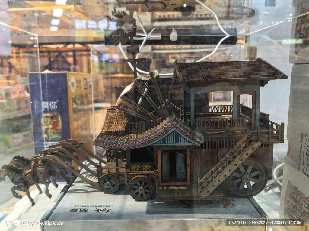 古风木质精美古建筑模型