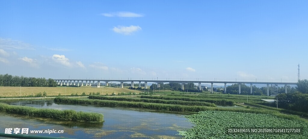 田园风光中的蜿蜒河流