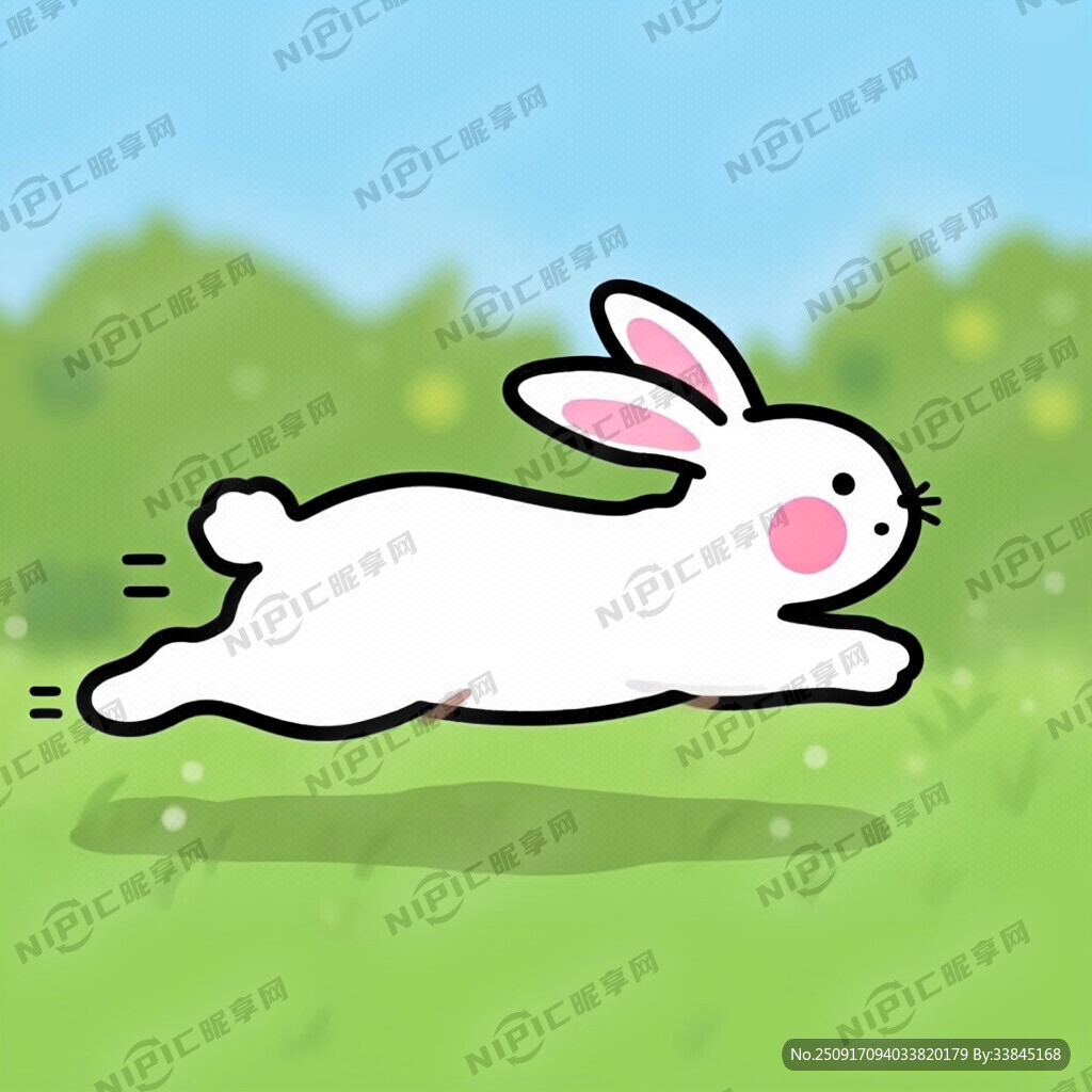 奔跑中的兔子 卡通风格