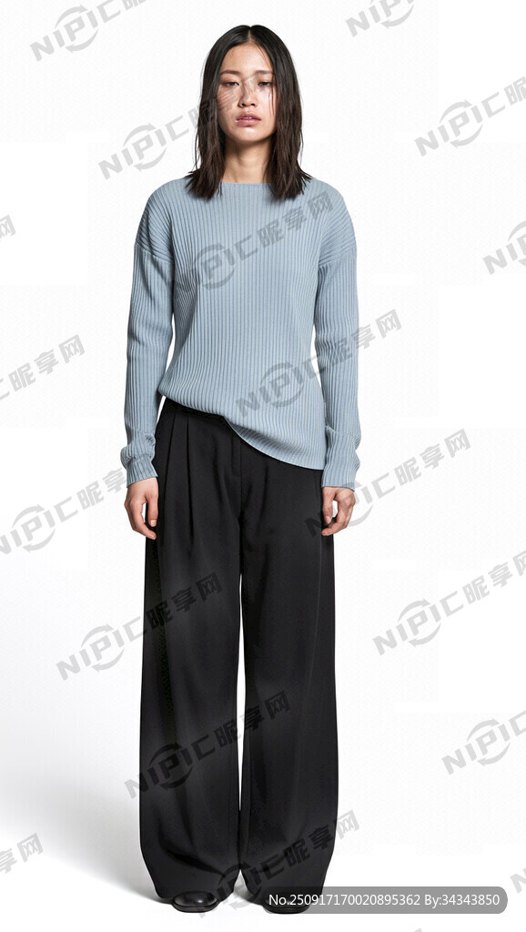 痰湿质 现代女性全身站立像