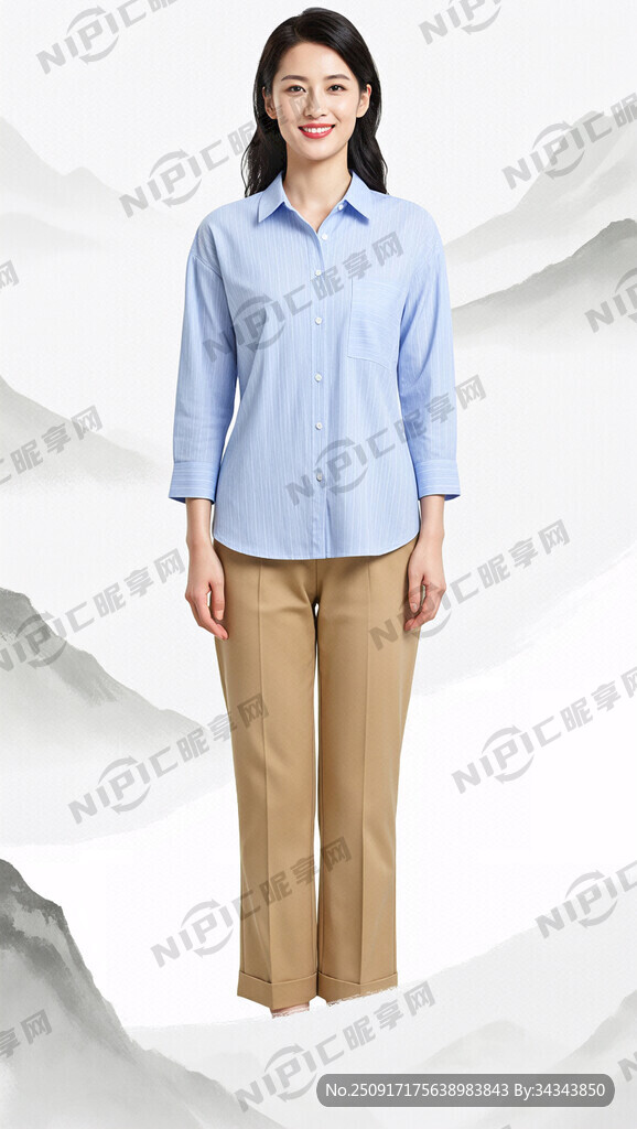 平和质 现代女性全身站立像