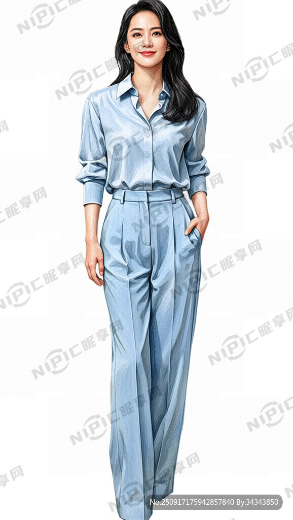 平和质 现代女性全身站立像