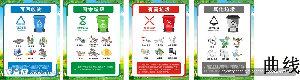 生活垃圾分类 多彩分类标识牌