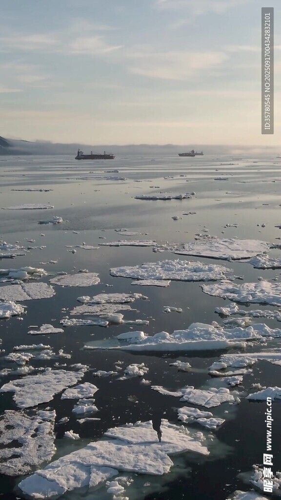 海上浮冰景观