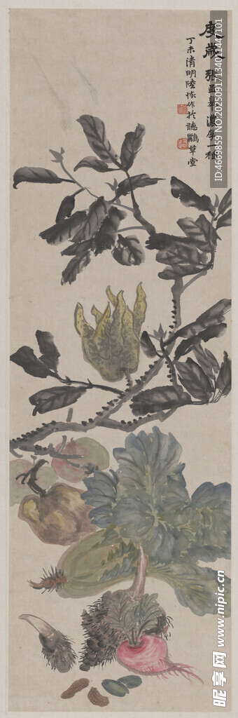 古代花卉蔬果绘画作品