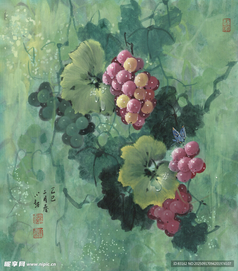 水墨葡萄图