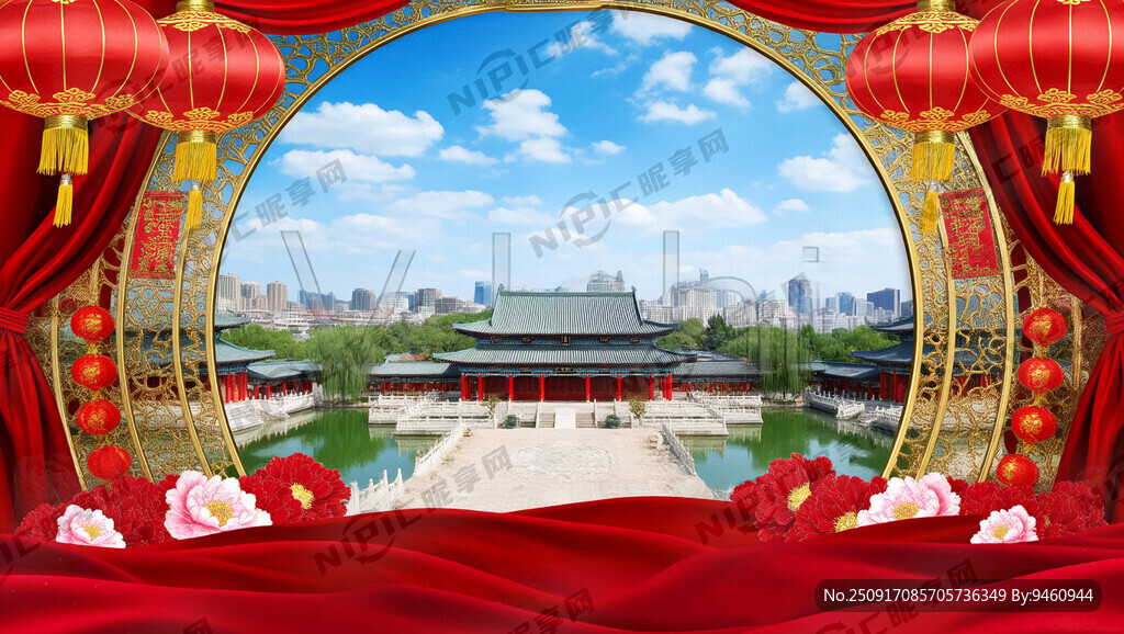 喜庆背景   风景元素