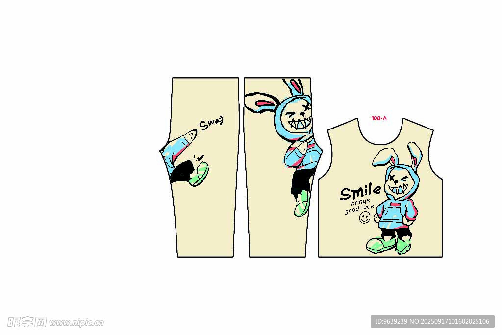 卡通风格动物图案服装印花