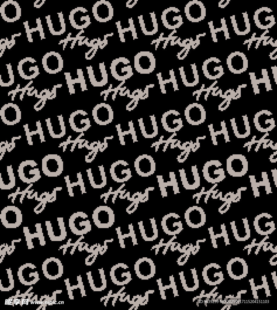 HUGO品牌重复图案背景