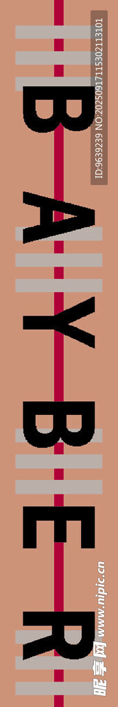 红色立体字母装饰图案