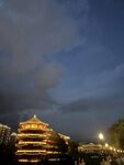 广元夜幕下的古建筑