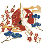 仙鹤祥云图中式祥瑞意象