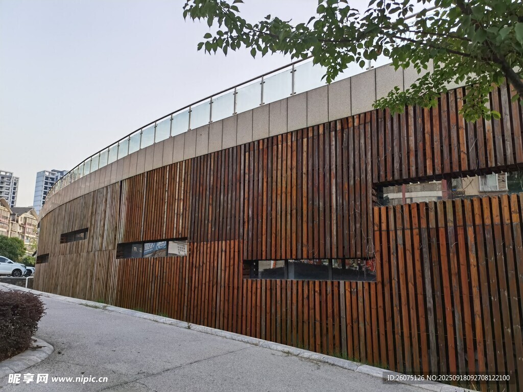 现代木质外墙建筑外观