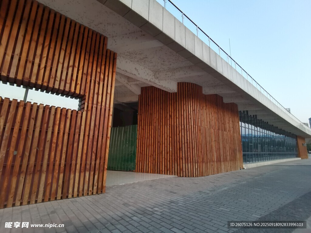 木质廊桥建筑外观