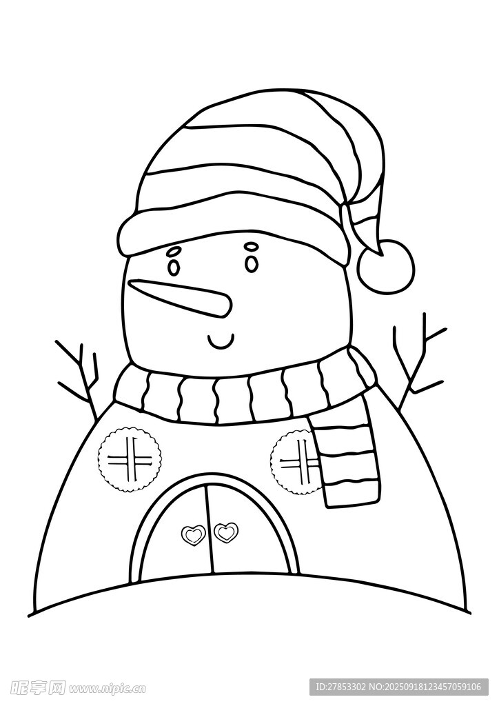 卡通雪人简笔画形象