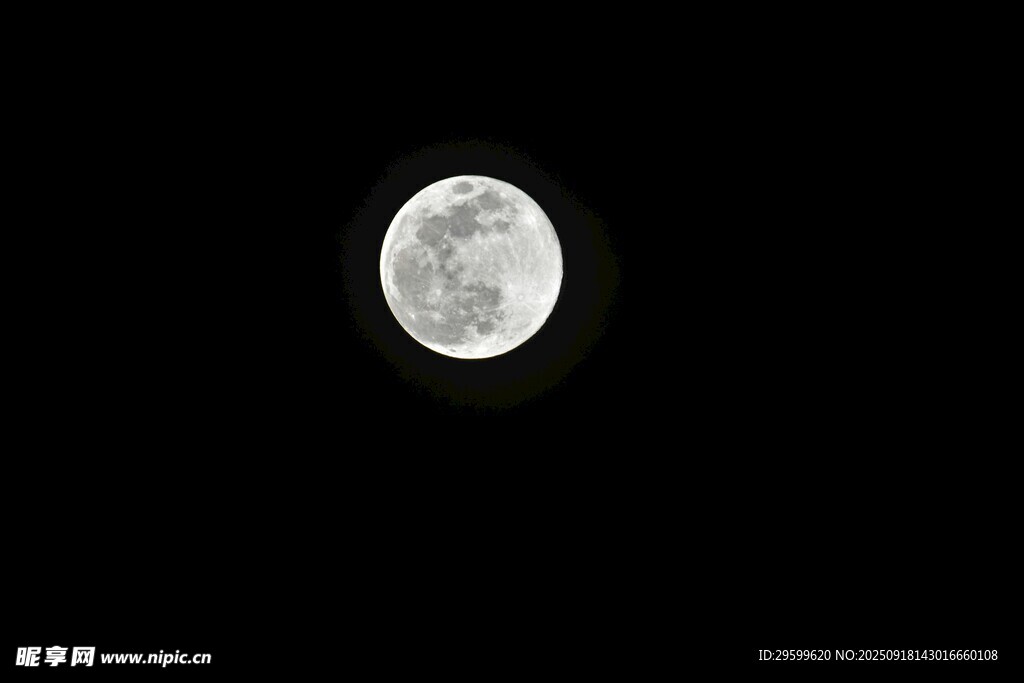 夜空中的皎洁明月