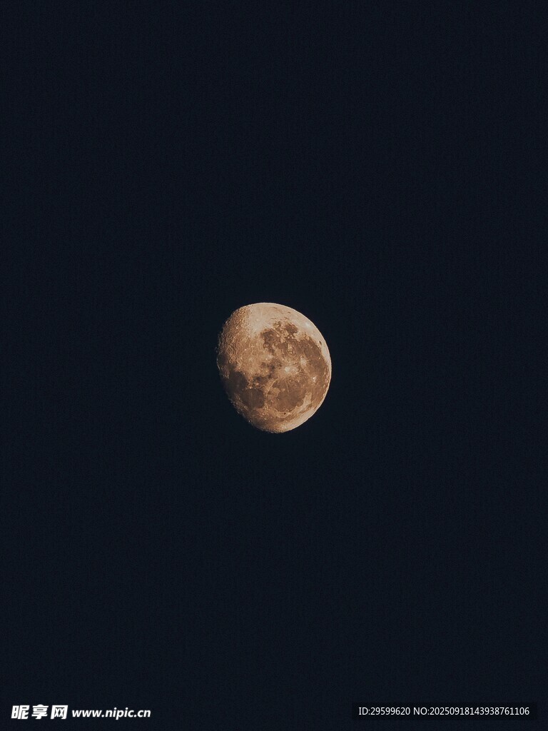 夜空中的明亮满月