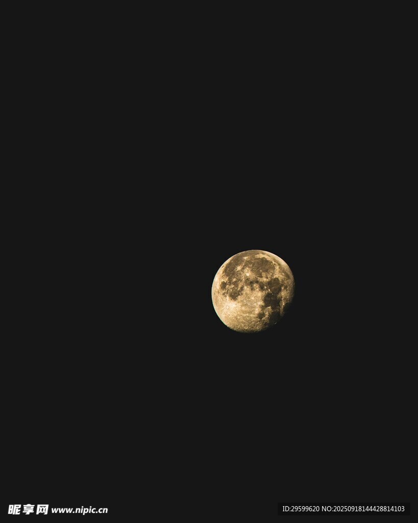 夜空中的明亮满月