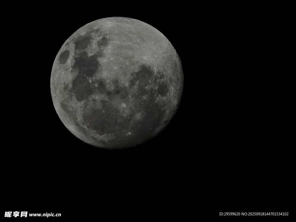 夜空中的满月