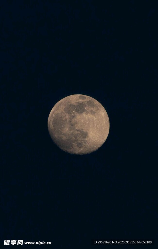 夜空中的明亮满月