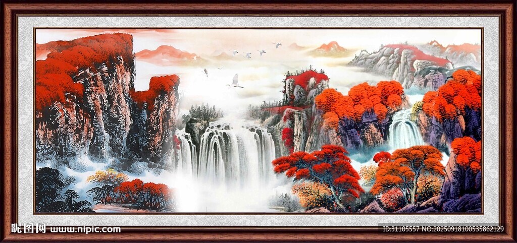 山水红叶
