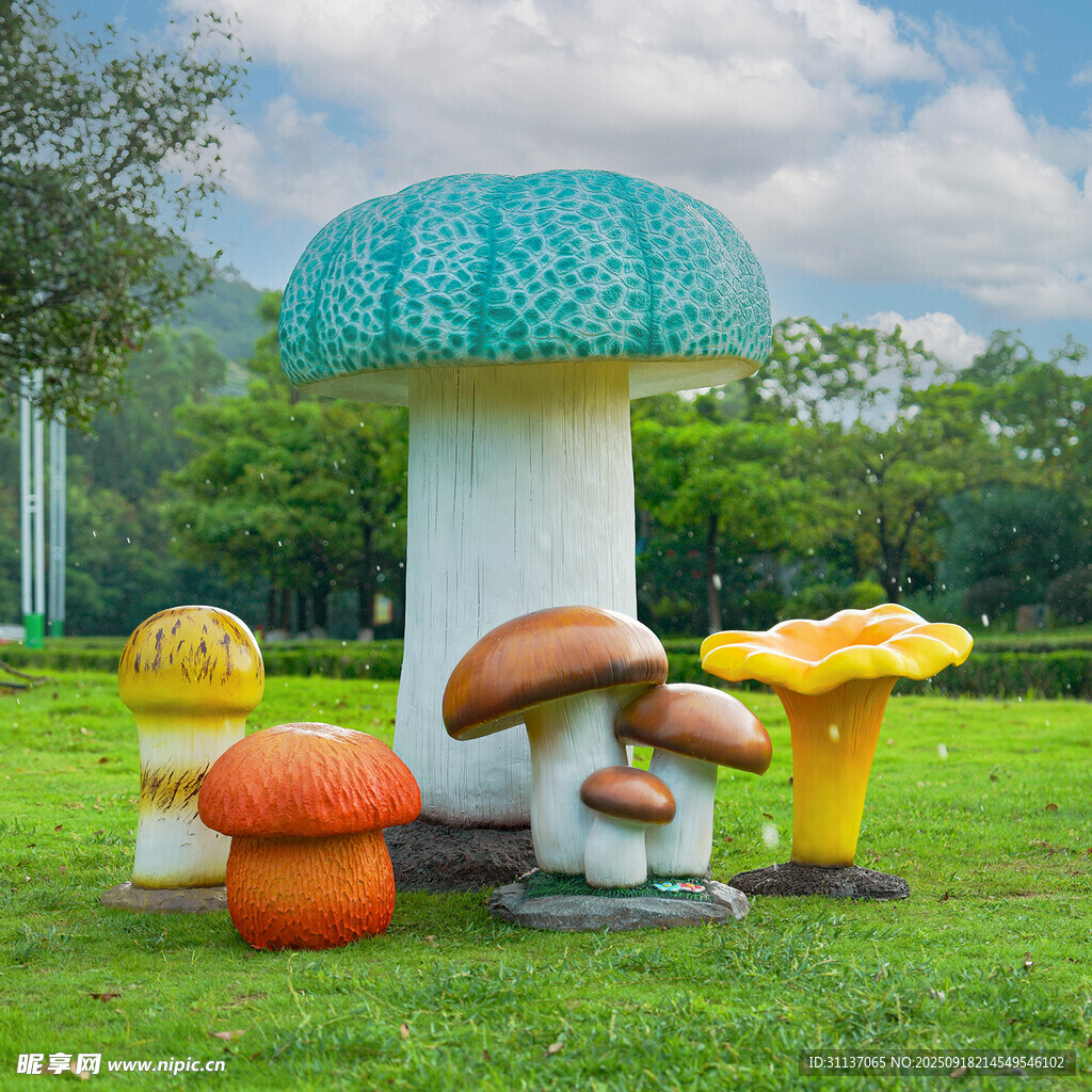 仿真野生菌蘑菇雕塑云南菌子摆件