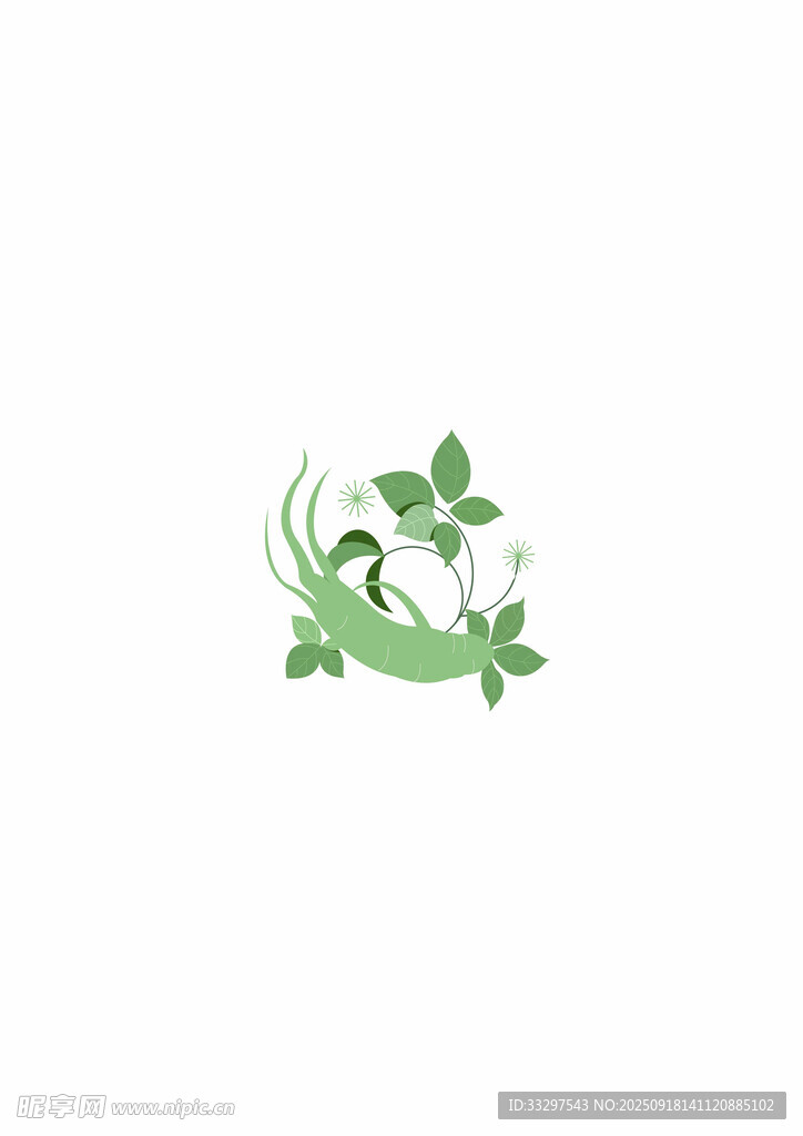 清新绿叶装饰图案