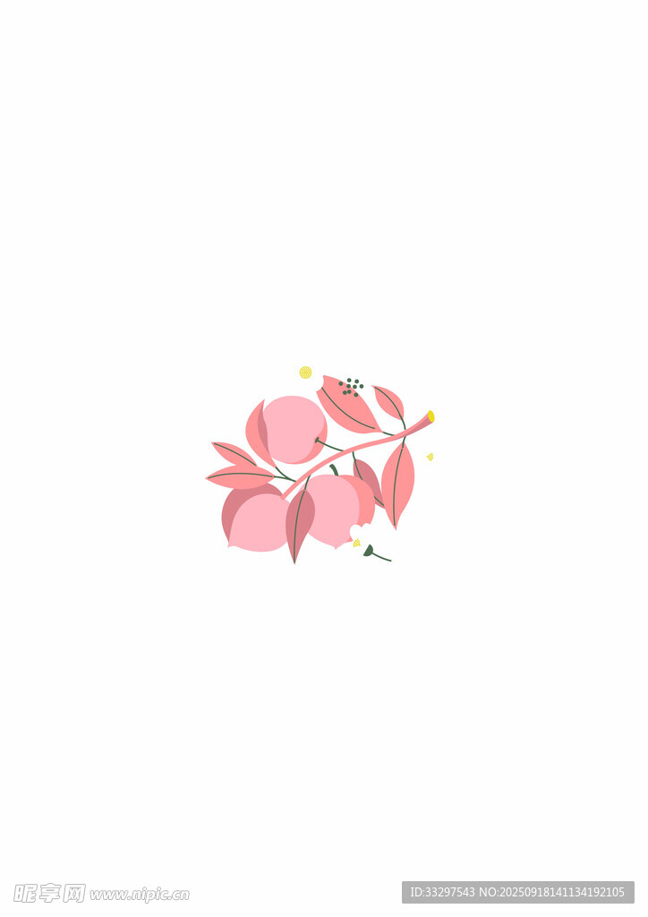 手绘粉色花朵图案