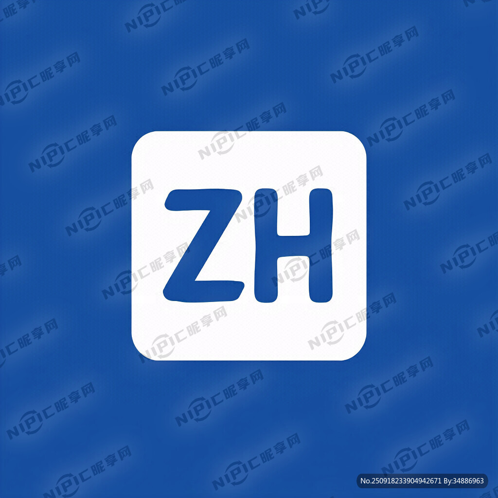 生成一个包含字母Z和H的正方形