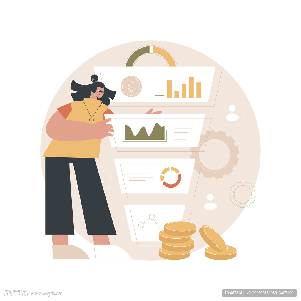 女性专注分析金融数据