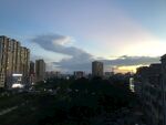 城市黄昏天际线景观
