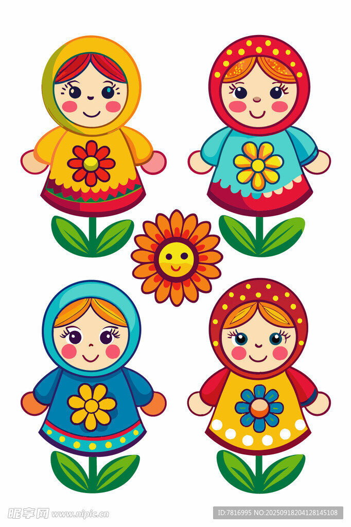 俄罗斯套娃插画图案