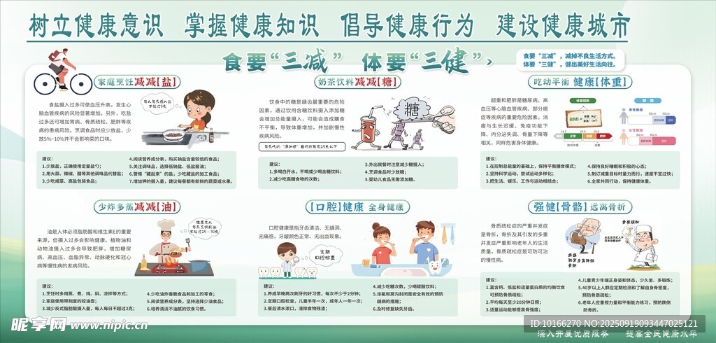 食要三减 体要三健