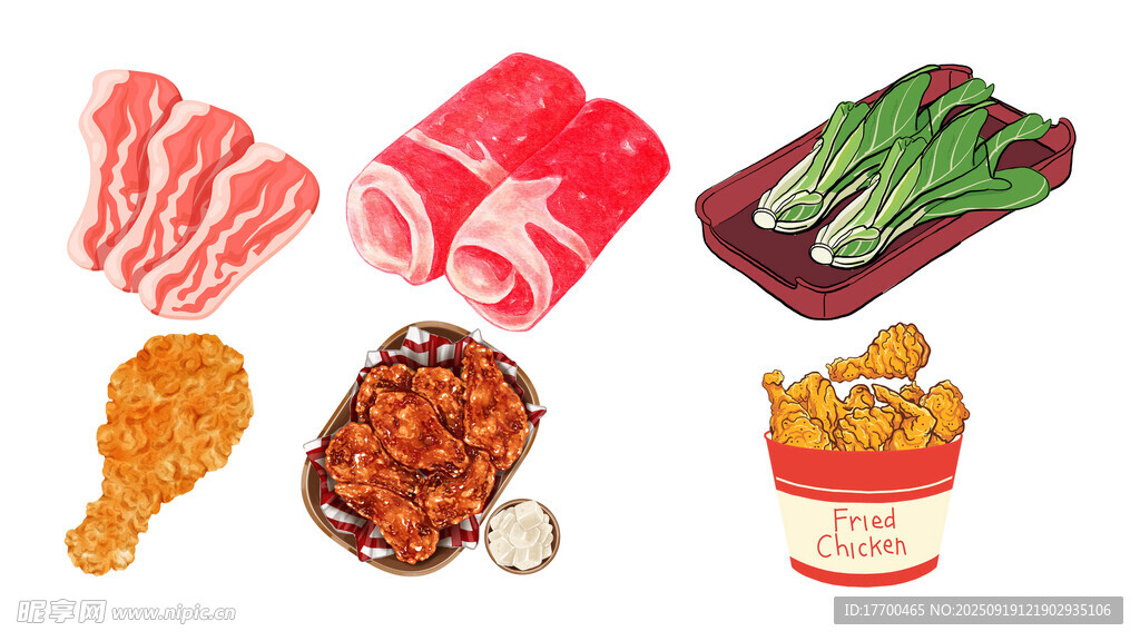 美味肉类及蔬菜插图