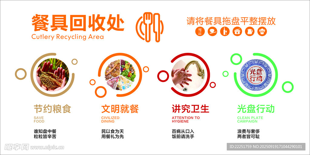 餐具回收处 文化墙