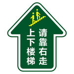 上下楼梯靠右走指示牌