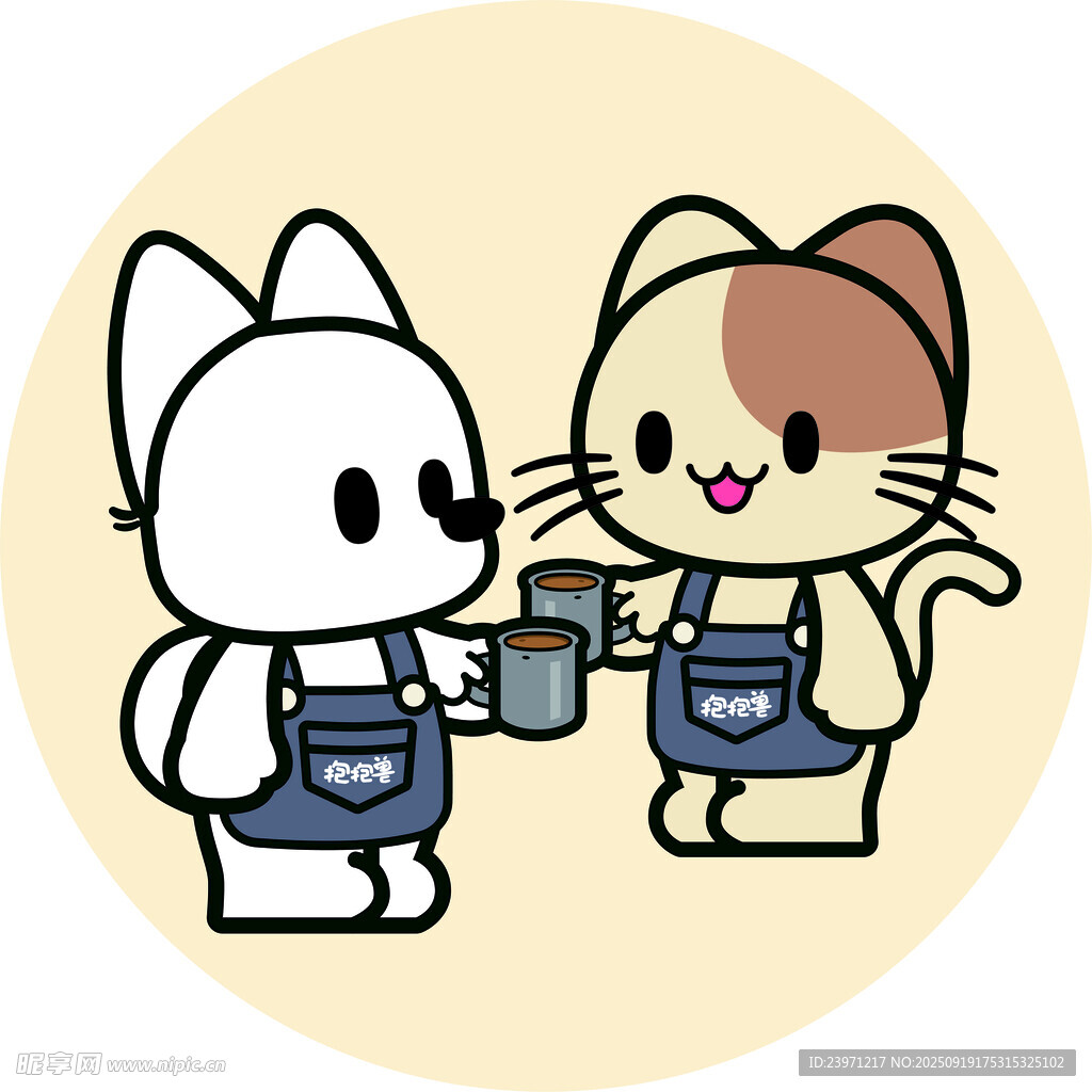 猫猫狗狗喝咖啡