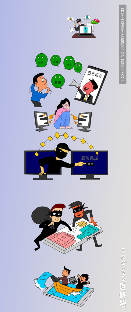 网络安全 动漫图 组合