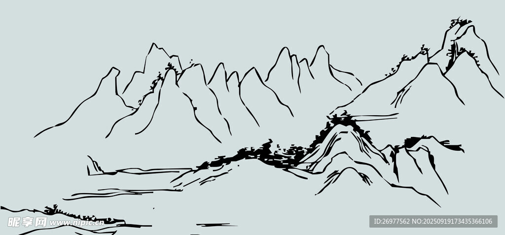  山剪影