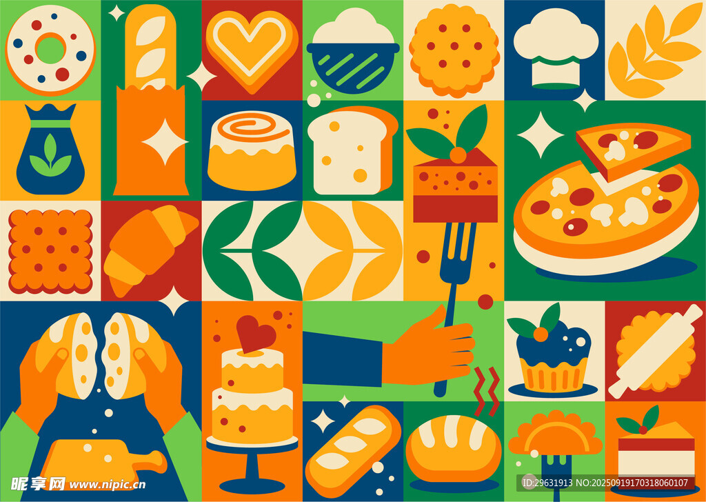 美食插画图案