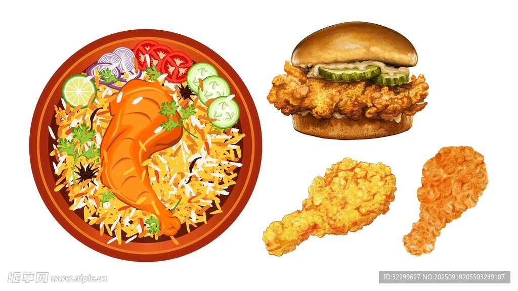 美味快餐图案