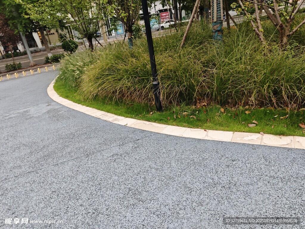 弯曲的柏油小路