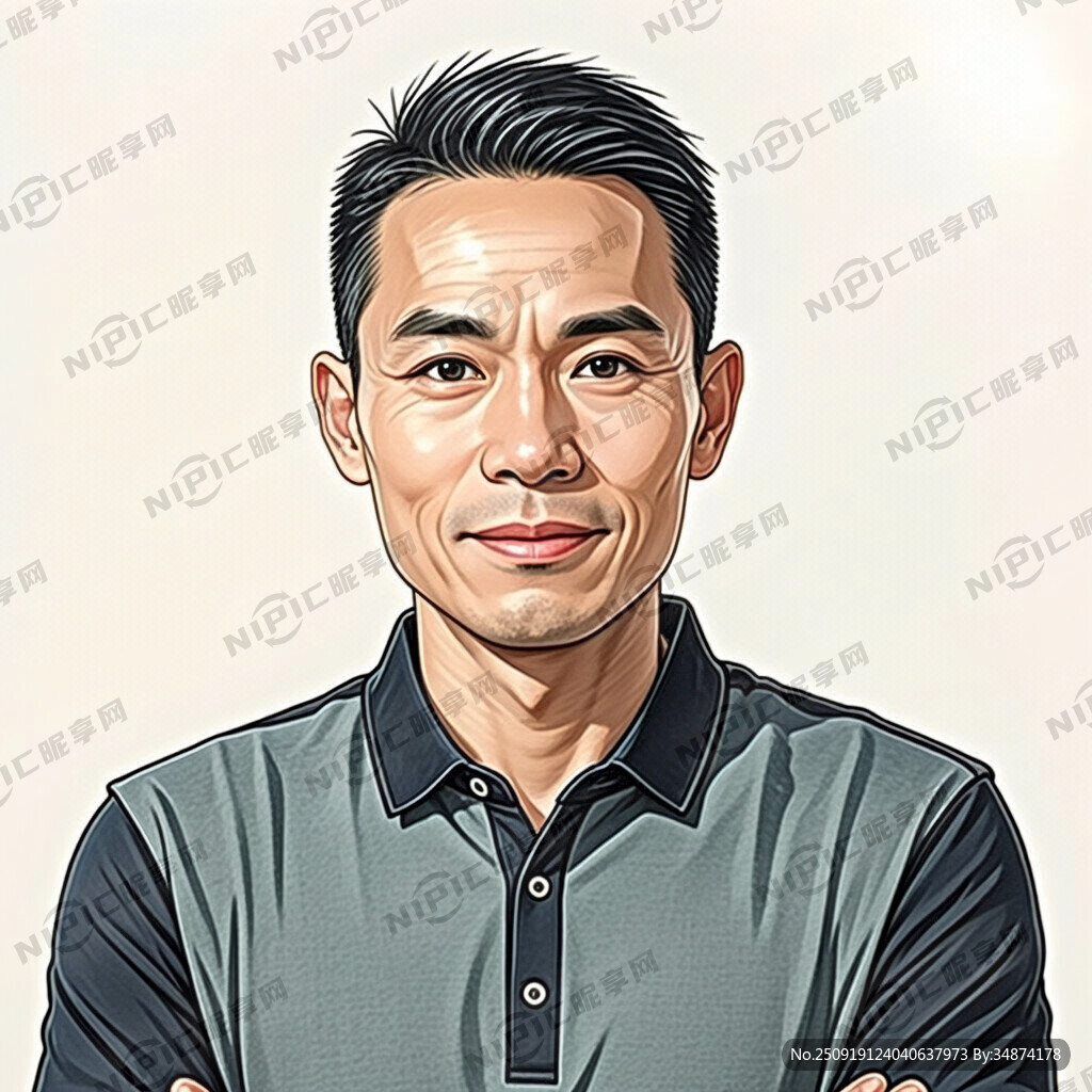 专业商务卡通头像 短发 方脸