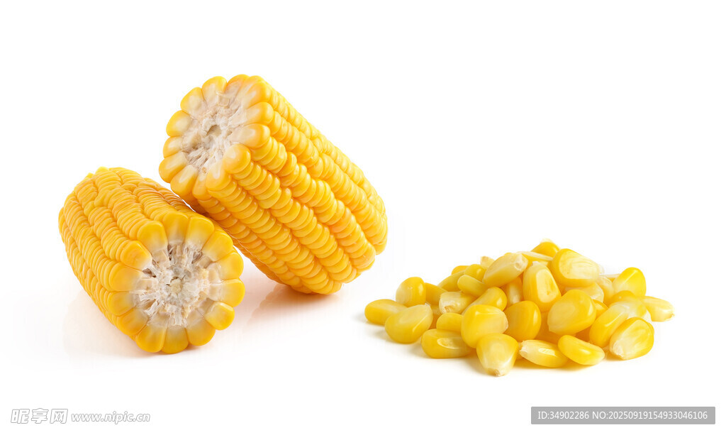 新鲜玉米棒与玉米粒