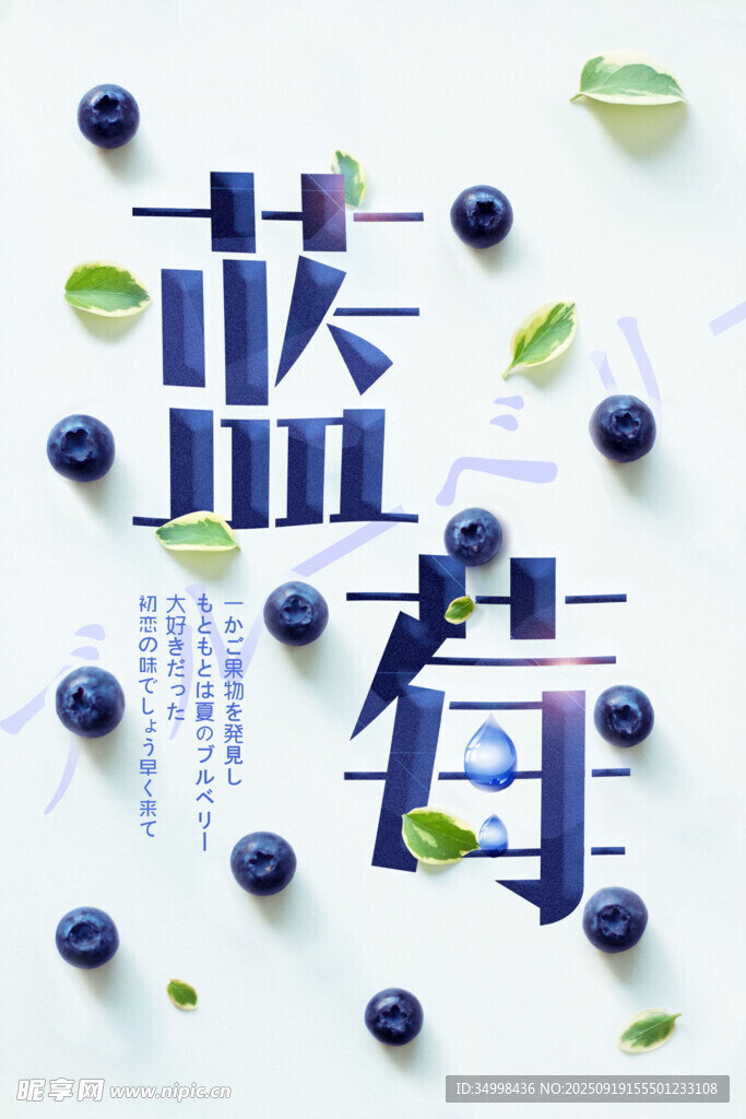 清新蓝莓静物图