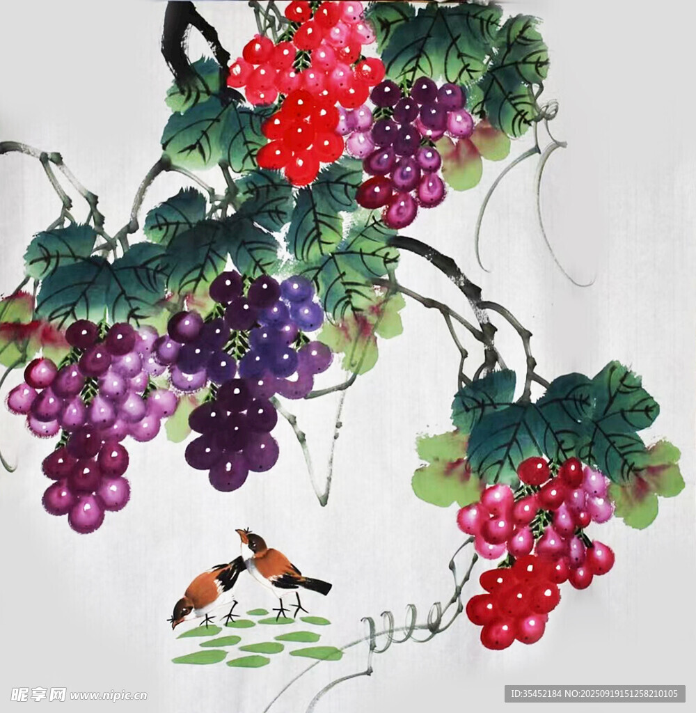 水墨葡萄图